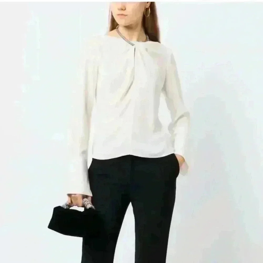 A.L.C. Skylar embellished neck-strap blouse new with defects size 10